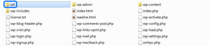 создаем папку url